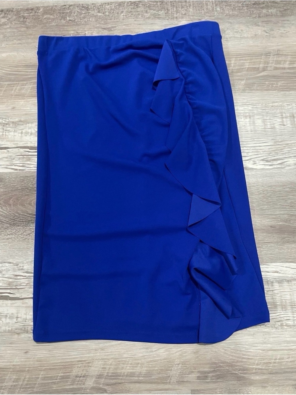 Haute Monde Royal Blue pencil ruffle skirt size 1x  ( fits like xl / size 14 )